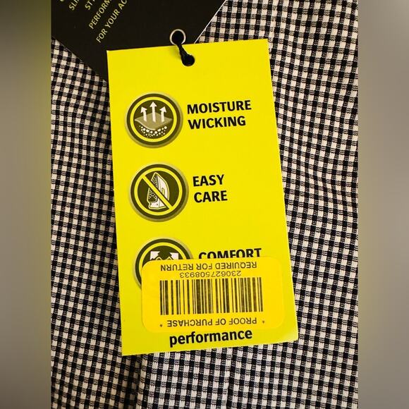 Murano Men’s Slim Fit Performance Men’s Black & White Checkered Shirt. 2XL. NWT - Picture 13 of 13